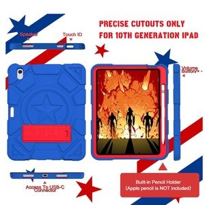 iPad 10th Gen Pencil Holder, Kickstand, Hybrid Shockproof for Kids 2022 Release
